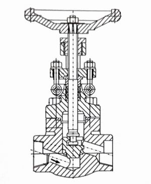 J61Y、J61H鍛鋼截止閥結(jié)構(gòu)圖 J61Y、J61H鍛鋼截止閥結(jié)構(gòu)圖